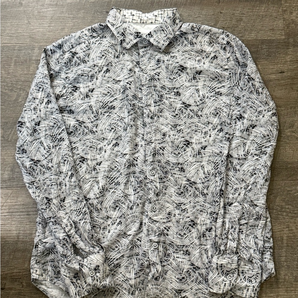 Robert Graham Black and White Abstract Shirt